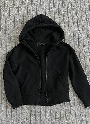 Чорний светр з блискавкою для дівчинки