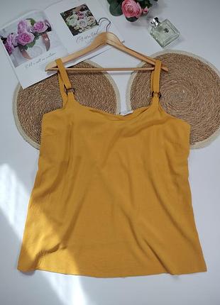 Майка-топ желтого цвета из натуральной ткани в размере хl-2xl