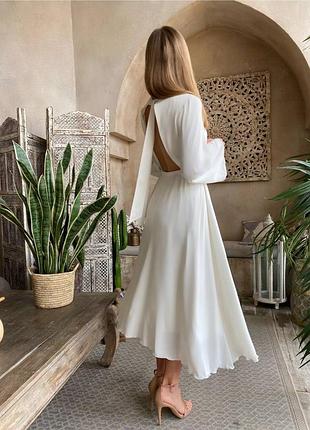 🌈6! шикарное нарядное женское платье-миди белое молочное молоко платье женское белое молочное женское