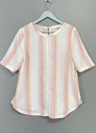 Льняна блуза у смужку 100% льон