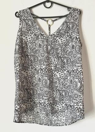 Майка блуза біла/сіра розмір м