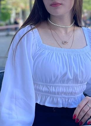 Блузка  на резинці з рукавами