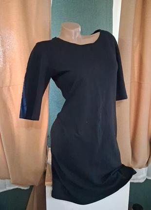 Спортивное мини платье футболка с лампасами синими