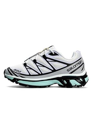 Женские кроссовки salomon xt-6, бело-черные кроссовки соломон для активного отдыха, демисезонные