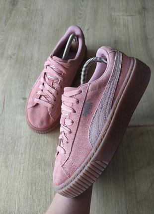 Кожаные женские кеды кроссовки  puma,  оригинал, р.36.