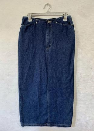 Джинсовая макси юбка в пол