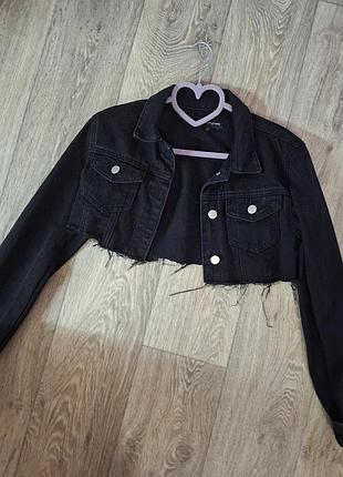 Пиджак укороченный джинсовый, размер xxs (арт1940)