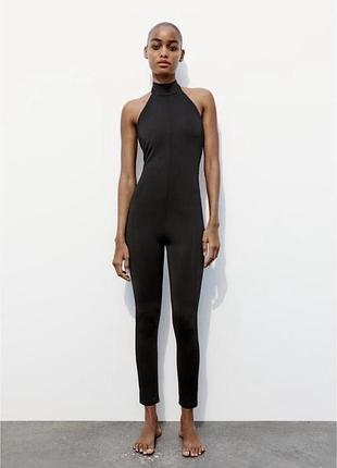Zara комбінезон з відкритою спиною / чорний