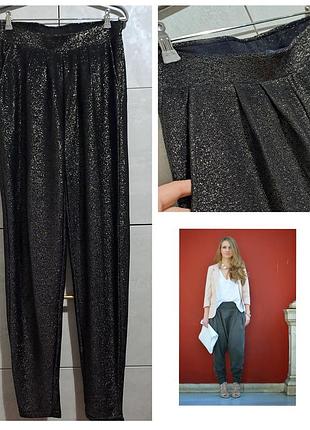 Люкс парча роскошные штаны с защипами трикотаж