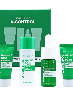 Набор для лица с азелаиновой кислотой nine less a-control mini kit 4 шт