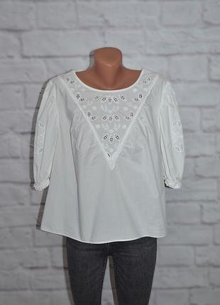 Блуза хлопковая вышитая свободного кроя "george "