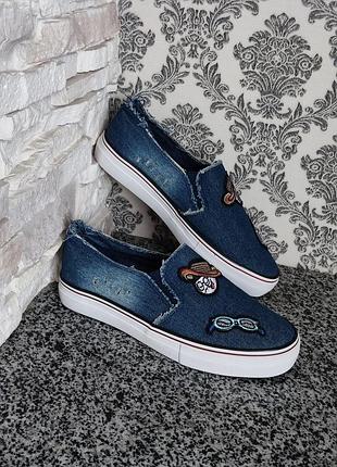 Джинсові якісні підліткові сліпони 💙💙