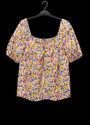 Брендова віскозна блузка "tu" з квітковим принтом. розмір uk10. склад: 100% віскоза. заміри: -пог - 46 см; -пот - 49 см; -довжина - 60 см. без