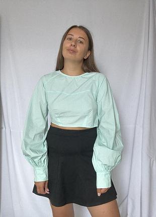 Кроп топ блуза з широкими рукавами