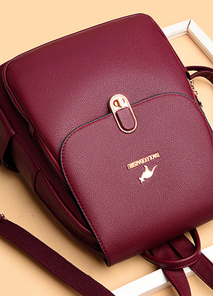 Стильовий жіночий однотонний міський рюкзак кенгуру, популярний рюкзачок для дівчат червоний