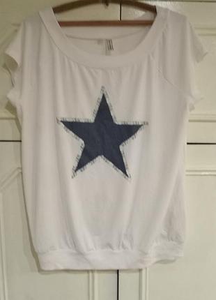 Стильная футболка со звездой rainbow, размер l (44/46)