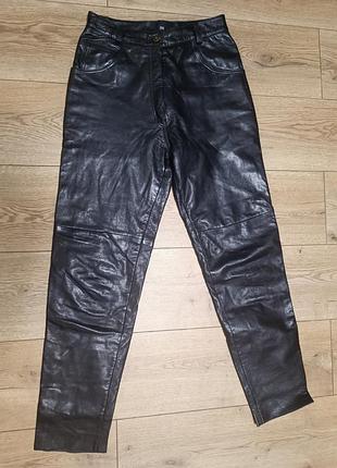 Брюки кожаные прямого кроя