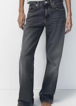 Джинси trf wide leg mid-rise