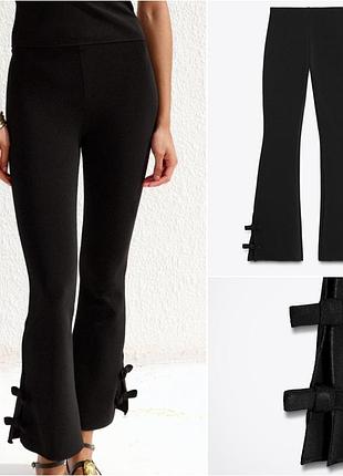 Эластичные леггинсы flared с бантами zara зара.