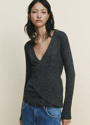 Жіночий мʼякий жакет кардиган на запах zara розмір с