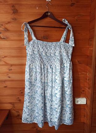 Нежное платье принт цветы р.4xl