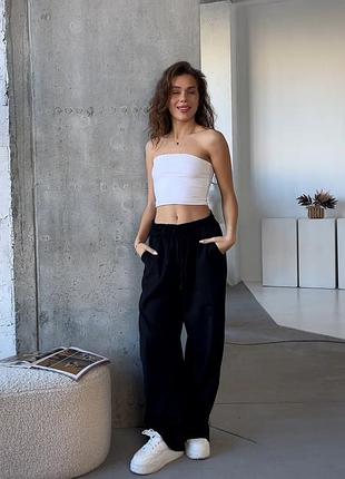 Женские брюки палаццо микровельвет