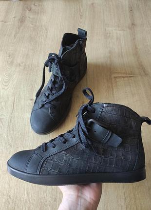 Фирменные женские кожаные ботинки ecco, оригинал, р.37