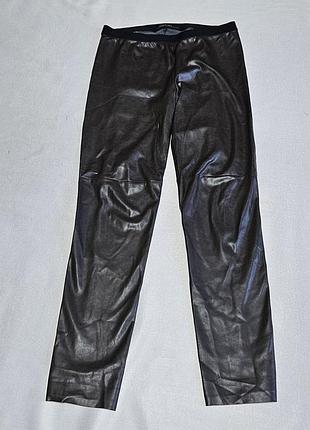 Темно-коричневые брюки из экокожи marccain, р. м