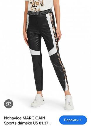 Интересные фирменные брюки из экокожи marccain sports, р. m