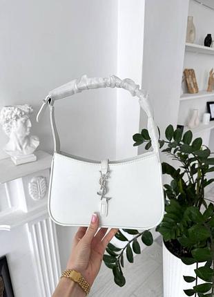 💎 yves saint laurent hobo le 5 a 7 white silver