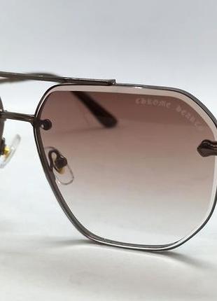 Chrome hearts мужские солнцезащитные очки коричневый градиент в коричневом металле