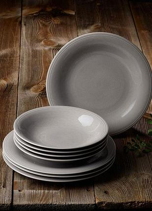 Villeroy &amp; boch like color loop stone grey набор обеденных тарелок 8 предметов, серый