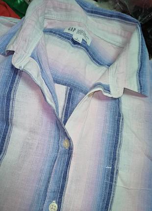 Брендова сорочка в  стилі прованс, у складі льон + котон,m, gap.