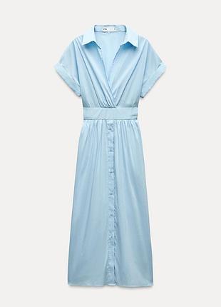 Блакитна сукня міді zara 7