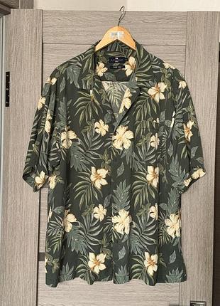 Гавайська сорочка / натуральний шовк / квіткова