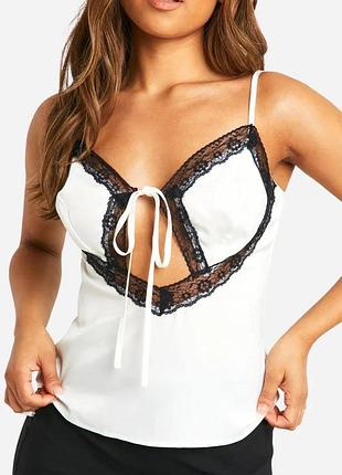 Топ сатиновий з мереживом
