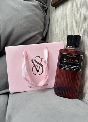 Парфумований чоловічий гель для душу bourbon 3 in 1 hair, face, body bath and body works