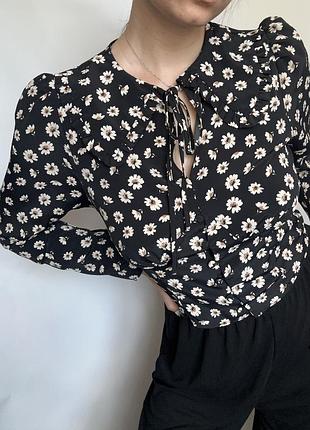 Блуза сорочка з коміром вінтаж ромашка george