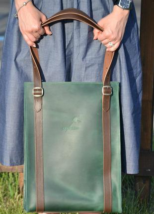 Сумка shopper wb_024_green_brown