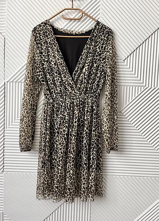 Сукня плаття в оно принт сітка з підкладкою на резинці