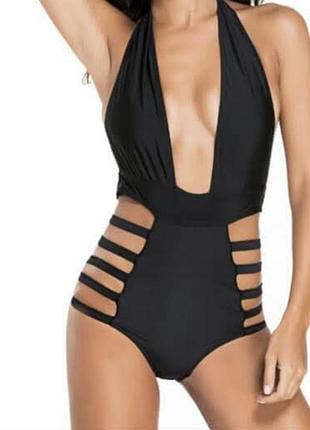 Новый черный слитный сексуальный купальник боди боди