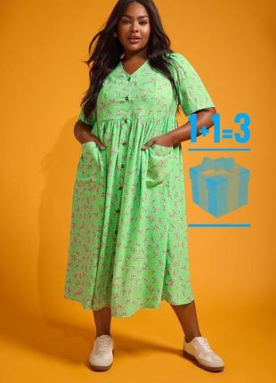 🥰 міді сукня в квітковий принт з кишенями yours 18