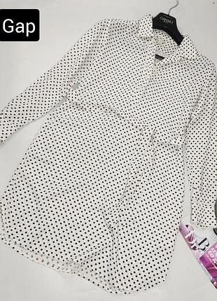 Платье женское белое платье в горох мини с поясом от бренда gap xs