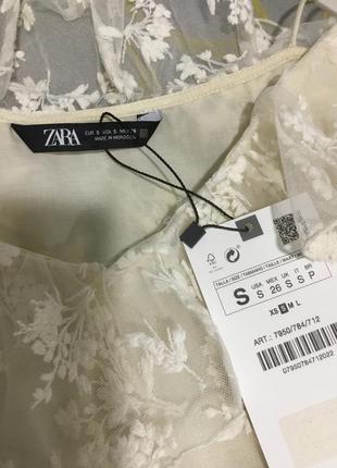 Блузка из тюли с вышивкой zara,p.s-m6 фото