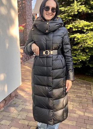 Довгий пуховик 115см бренду clasna s-xxl