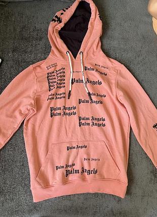 Стильне худі кольору корал від бренду palm angels