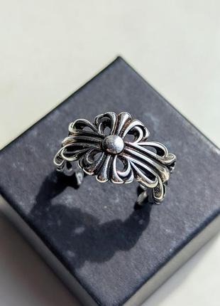 Кольцо big chrome hearts flora ring