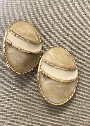 Vendome кліпси сережки в позолоті перламутрова емаль