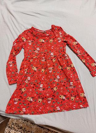 Рождественское новогоднее платье для девочки tu 110-116
