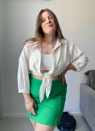 Жіноча зелена міні спідниця l розмір